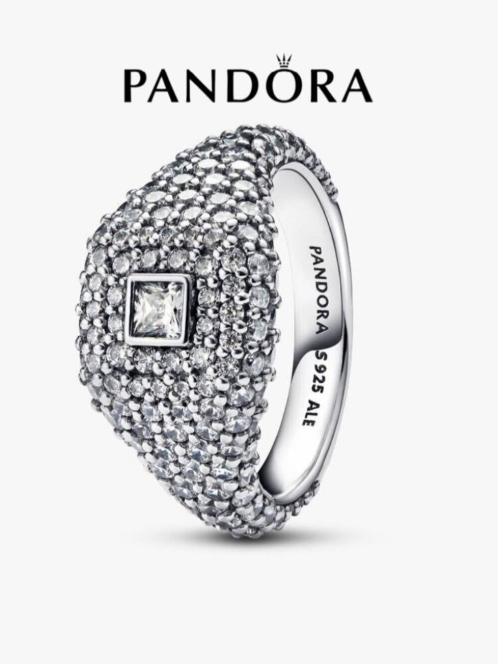 Pandora Pavé Square Cocktail Ring